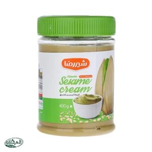 کرم کنجد پسته اي شيررضا 450گ 12ع